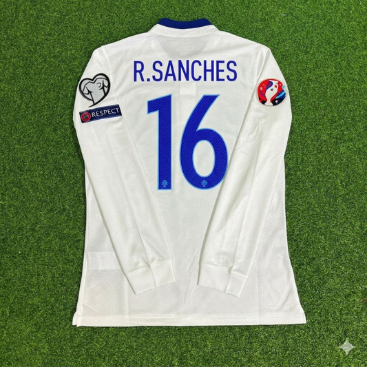 Renato Sanches Portugal EURO 2016 White Long Sleeve Retro Football Jersey