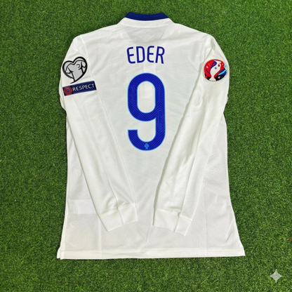 Eder Portugal EURO 2016 White Long Sleeve Retro Football Jersey