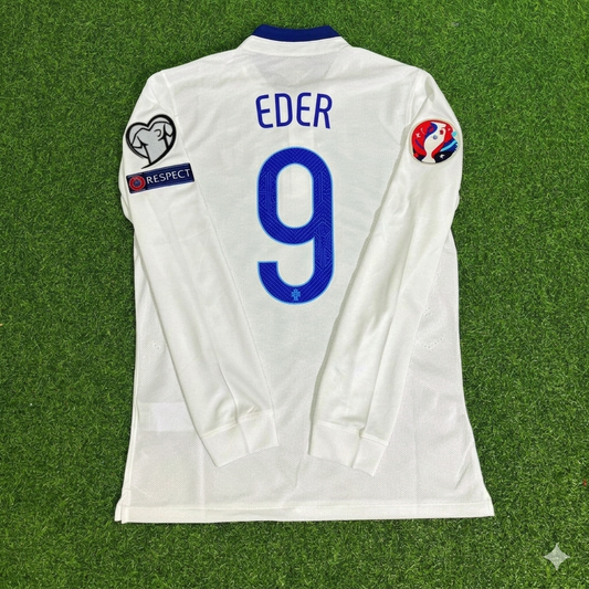 Eder Portugal EURO 2016 White Long Sleeve Retro Football Jersey