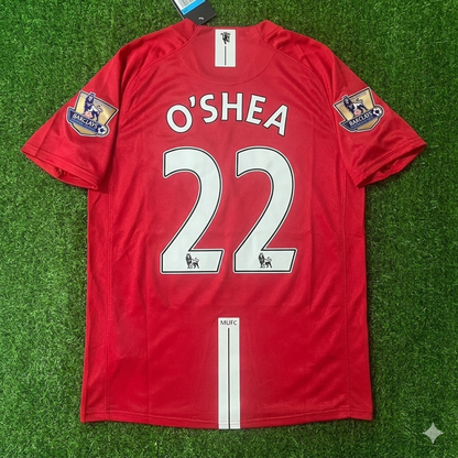 John O'Shea Manchester United 2007 2008 EPL Retro Red Jersey Trikot