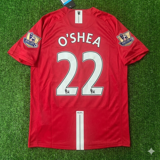 John O'Shea Manchester United 2007 2008 EPL Retro Red Jersey Trikot