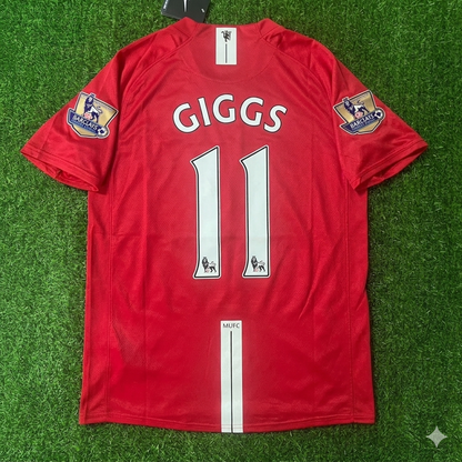 Ryan Giggs Manchester United 2007 2008 EPL Retro Red Jersey Trikot
