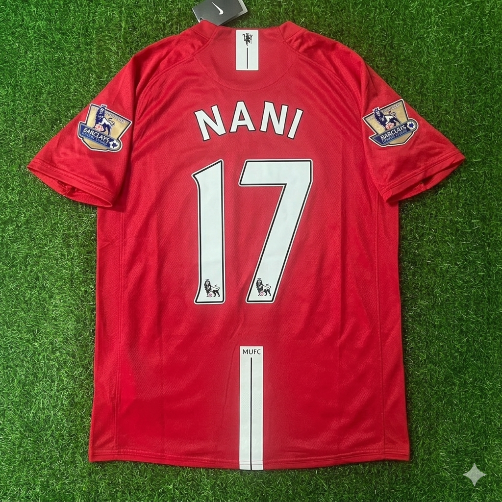 Luis Nani Manchester United 2007 2008 EPL Retro Red Jersey Trikot