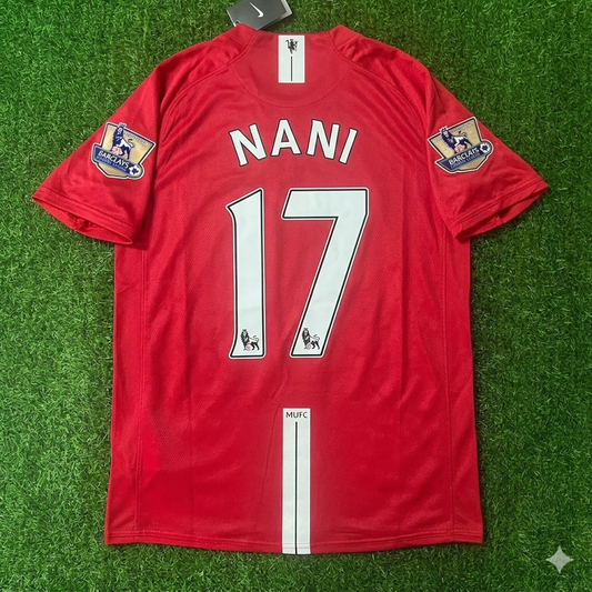 Luis Nani Manchester United 2007 2008 EPL Retro Red Jersey Trikot