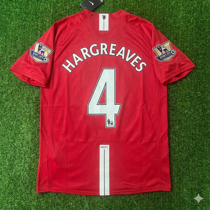 Owen Hargreaves Manchester United 2007 2008 EPL Retro Red Jersey Trikot