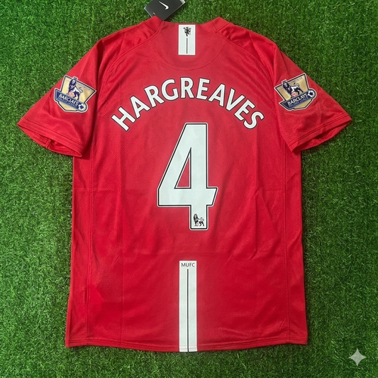 Owen Hargreaves Manchester United 2007 2008 EPL Retro Red Jersey Trikot