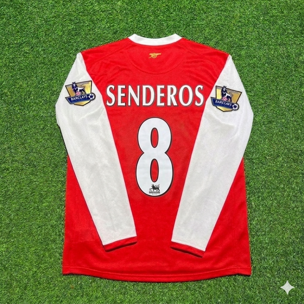 Philippe Senderos #8 Arsenal 2006 2007 Home Long Sleeve Retro Jersey