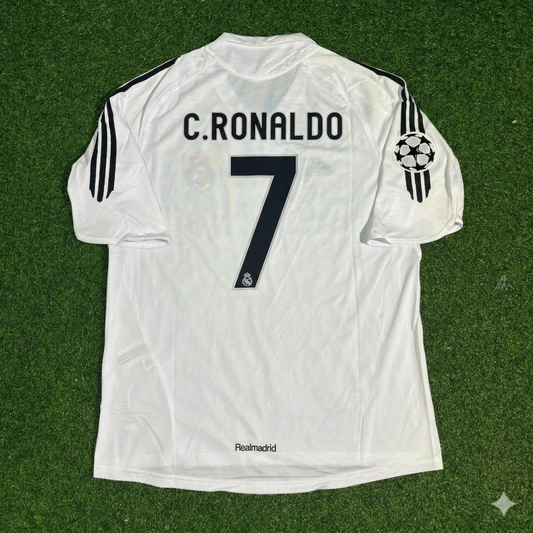 Cristiano Ronaldo Real Madrid White Retro Jersey Soccer Shirt Trikot