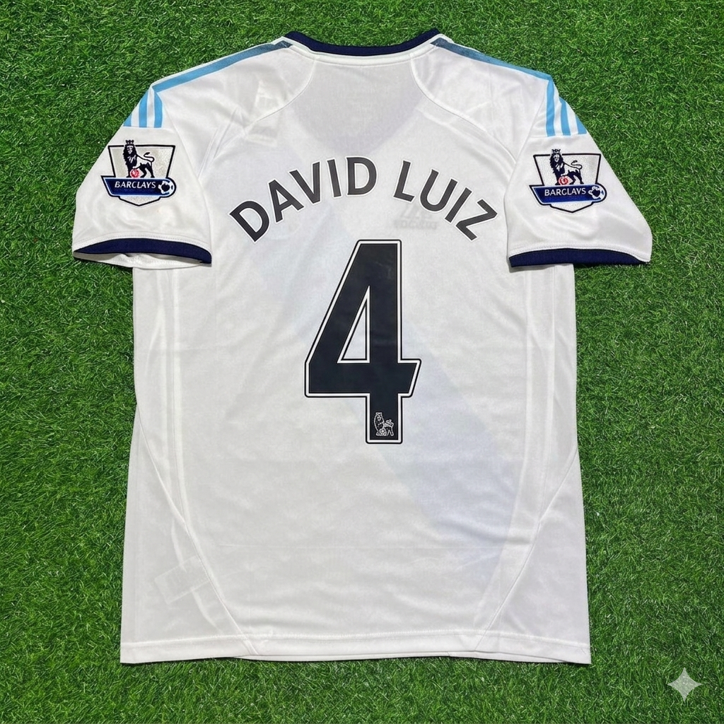 David Luiz Chelsea 2012-2013 Retro White Football Jersey