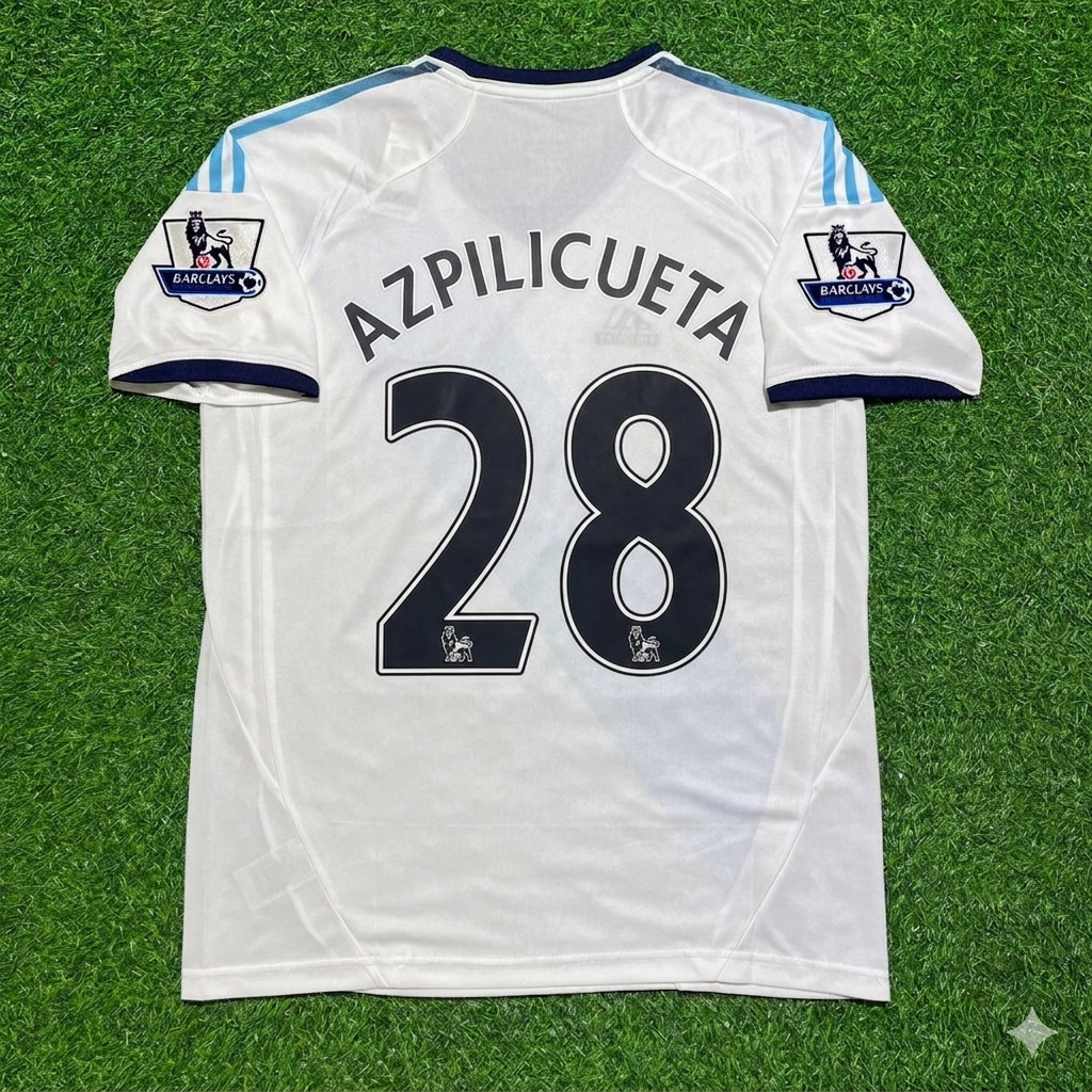 Cesar Azpilicueta Chelsea 2012-2013 Retro White Football Jersey