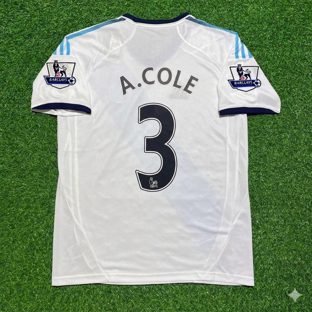 Ashley Cole Chelsea 2012-2013 Retro White Football Jersey