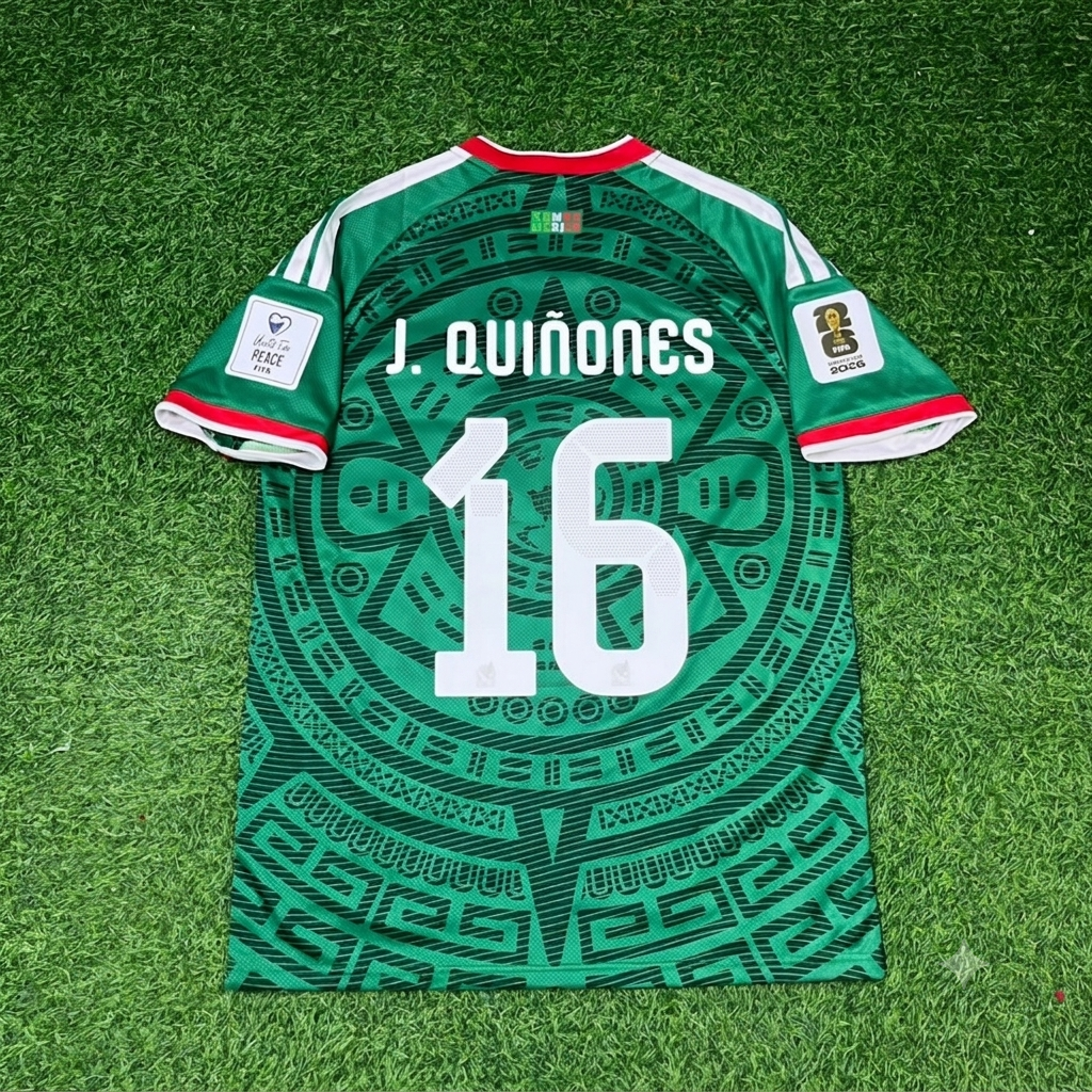 Julian Quiñones Mexico 2026 World Cup Home Green Football Jersey