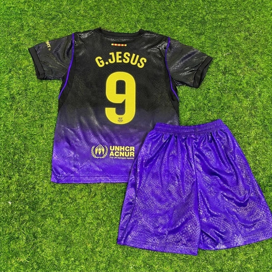 Gabriel Jesus #9 Barcelona 2027 New Season Away Kids Jersey Trikot Maillot Soccer Shirt
