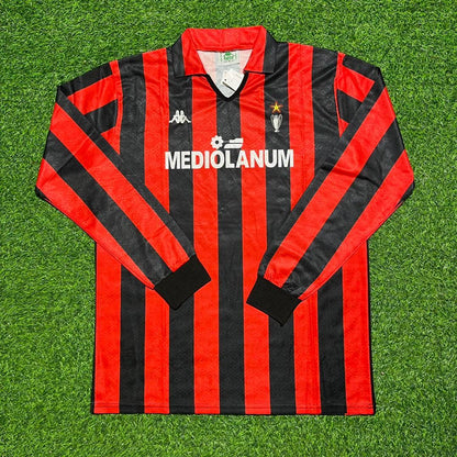 Filippo Galli #13 AC Milan 1989-1990 Retro Long Sleeve Football Jersey
