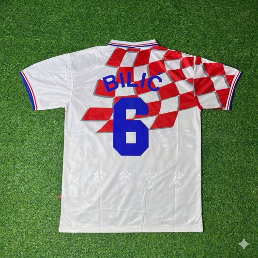 Slaven Bilić Croatia 1998 World Cup Retro Football Jersey Kit