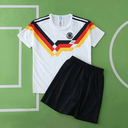 Germany Deutschland 1990 Home Retro Kids Kit Jersey KinderTrikot Maillot Enfant Soccer Shirt