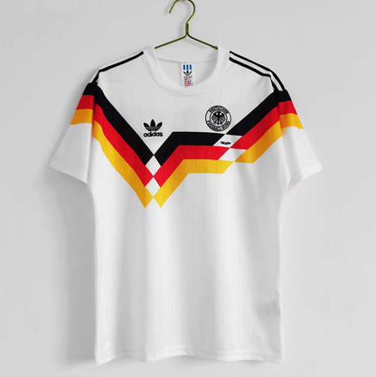 Saison 1990 Deutschland aweiß trikot Germany 90 Retro Football jersey