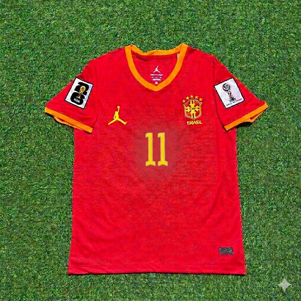 Lucas Paquetá 11# Brésil 2026 Coupe du Monde Maillot Rouge