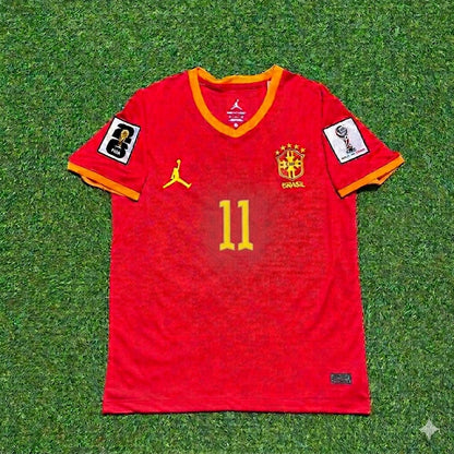Lucas Paquetá 11# Brésil 2026 Coupe du Monde Maillot Rouge