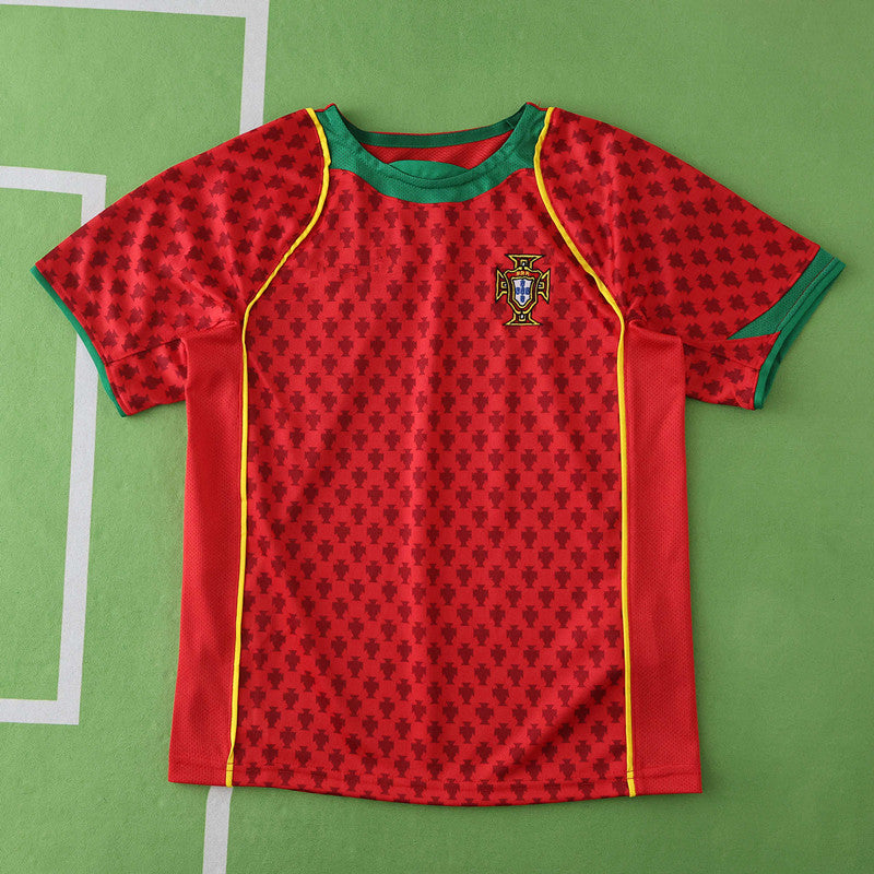 Portugal 2004 Season Home kids  Retro Jersey Trikot Soccer Shirt