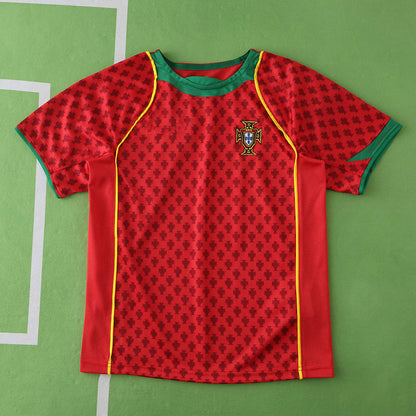 Portugal 2004 Season Home kids  Retro Jersey Trikot Soccer Shirt