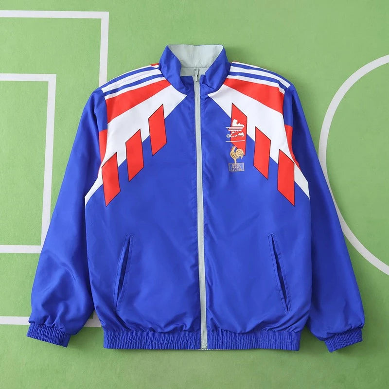 France 1986 Retro Both Sides Football Windbreaker Windjacke
