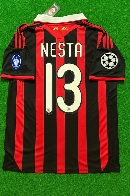 Alessandro Nesta #13 - AC Milan 2009 2010 Red Black Kit Jersey Trikot Maillot Soccer Shirt