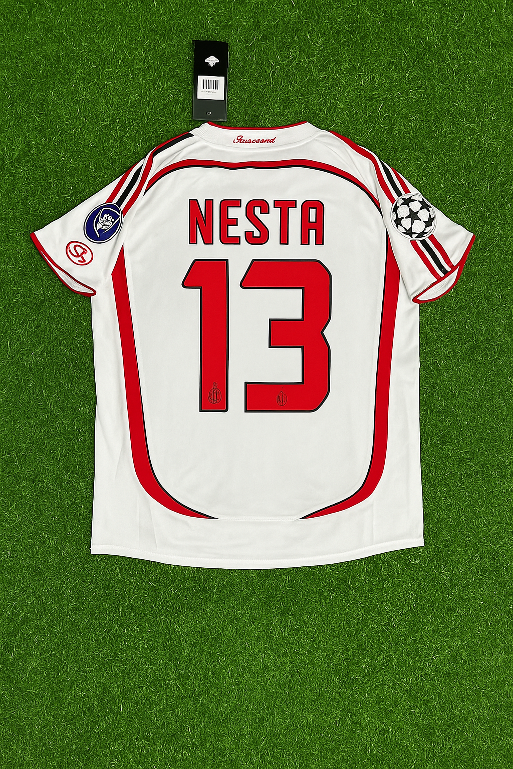 Alessandro Nesta Milan 2007 Final Athene Champions League Final White Retro Football Jersey Soccer Shirt