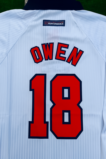 Michael Owen England 1998 World Cup Long Sleeves Retro Jersey Soccer Shirt