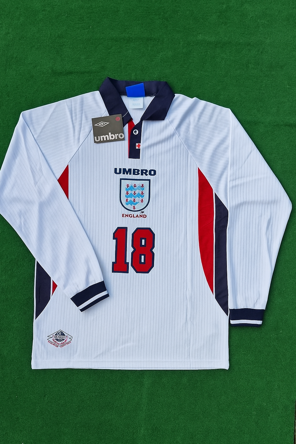 Michael Owen England 1998 World Cup Long Sleeves Retro Jersey Soccer Shirt