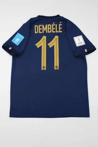 Ousmane Dembélé France 2022 World Cup Final Retro Jersey Maillot Trikot Soccer Shirt