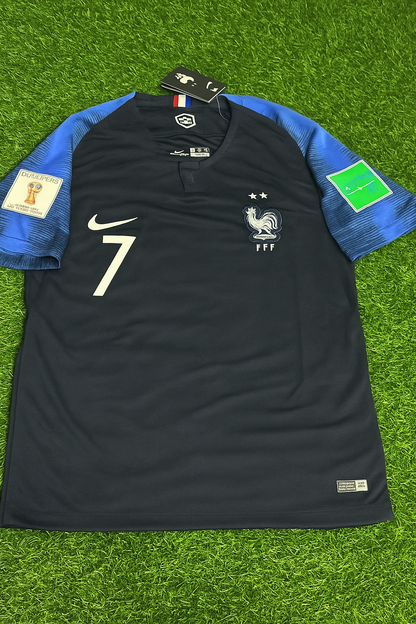 Antoine Griezmann 7 France 2018 World Cup Final Retro Jersey Maillot Trikot Soccer Shirt