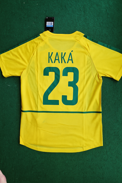 Kaká Leite Brazil 2002 World Cup Retro Football Jersey Soccer Shirt