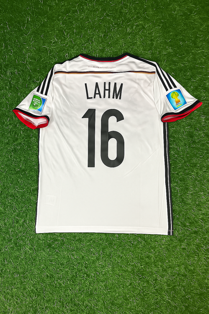 Philipp Lahm - Germany Deutschland 2014 World Cup White Retro Kit Jersey Trikot Maillot Soccer Shirt