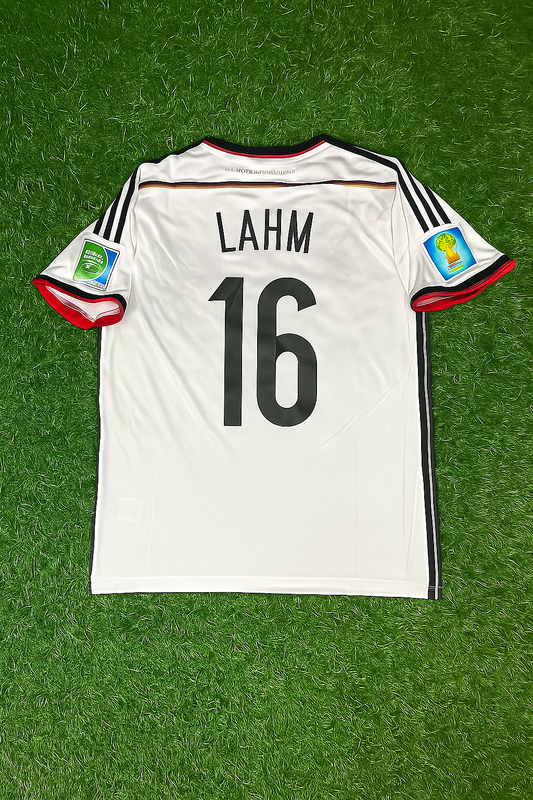 Philipp Lahm - Germany Deutschland 2014 World Cup White Retro Kit Jersey Trikot Maillot Soccer Shirt