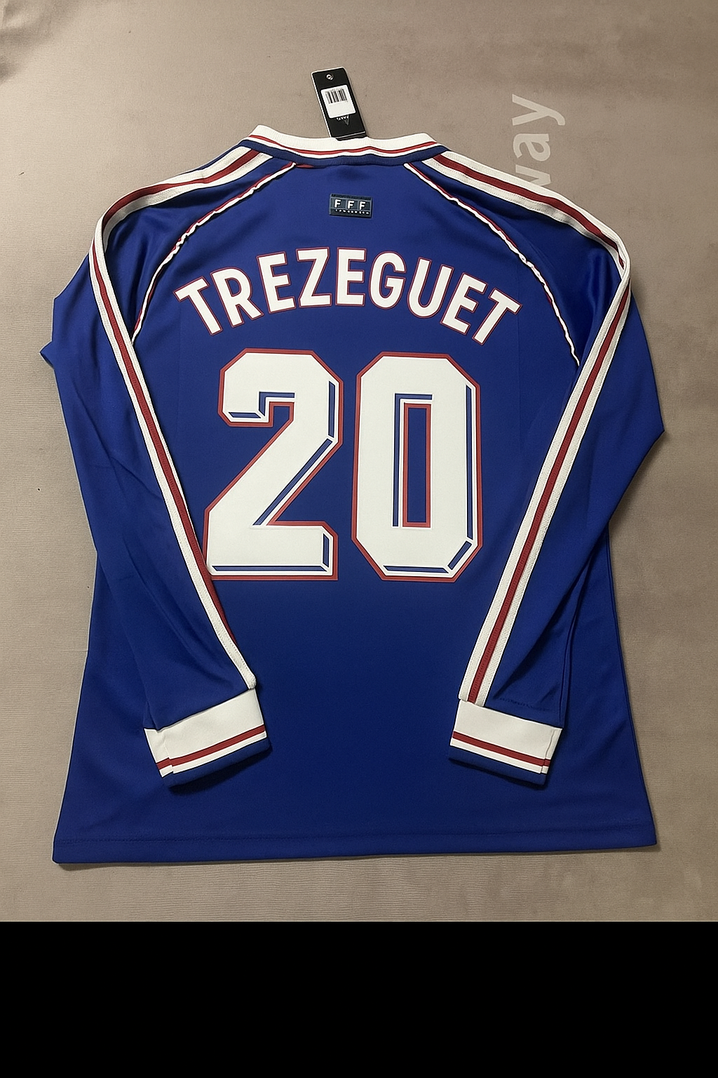 David Trezeguet France 1998 World Cup Retro Long Sleeve Football Jersey Maillot Trikot Soccer Shirt
