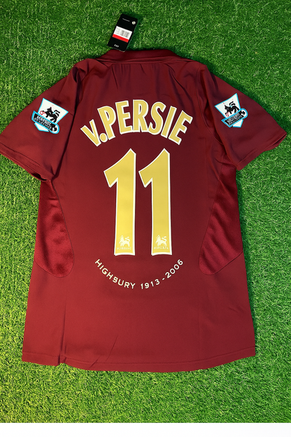 Robin van Persie Arsenal 2006 Highbury Burgundy Retro Football Jersey Soccer Shirt