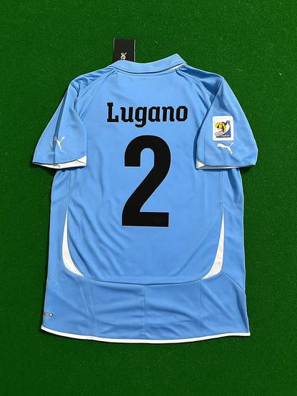 Diego Lugano Uruguay 2010 Coupe du monde Afrique du Sud Maillot rétro bleu Maglia