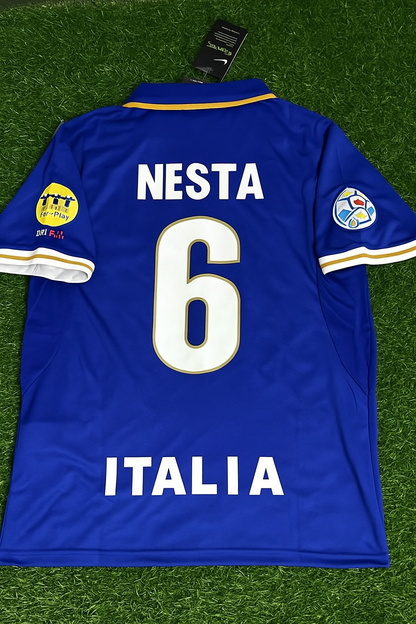 Alessandro Nesta Italien EURO 1996 Blaues Retro-Fußballtrikot Trikot Trikot Maglia Camisate