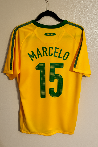 Marcelo Brazil 2010 World Cup Retro Yellow Jersey Trikot