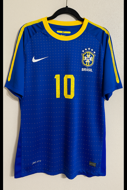 Kaka Leite Brazil 2010 World Cup Retro Blue Jersey Trikot