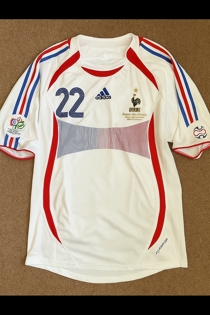 Franck Ribery France 2006 World Cup Final White Retro Kit – | Trikot | Maillot