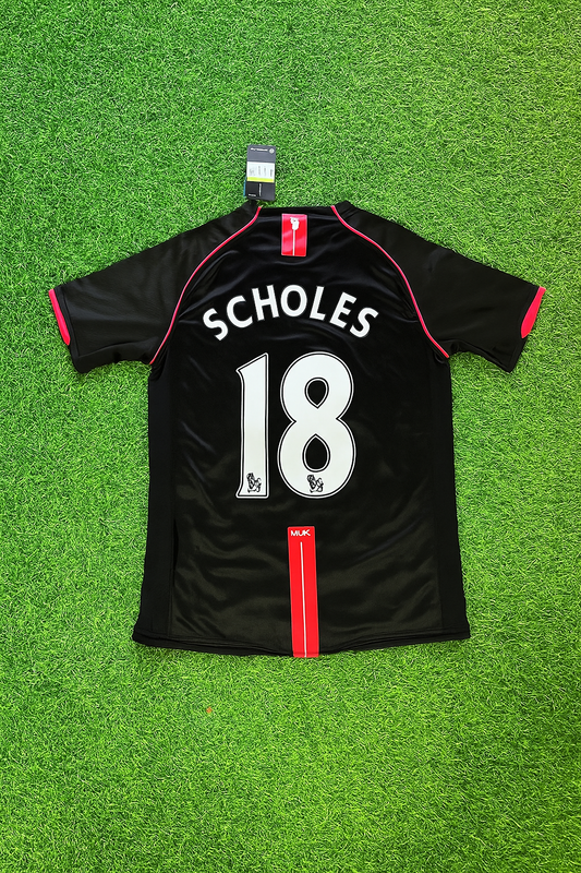 Paul Scholes Manchester United 2007-2008 Black Retro Jersey Trikot Camiseta Maillot