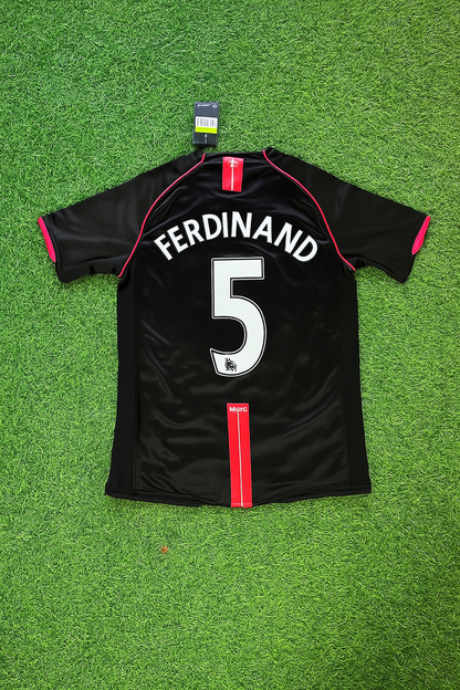 Rio Ferdinand Manchester United 2007-2008 Black Retro Jersey Trikot Camiseta Maillot