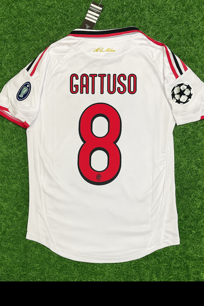 Gennaro Gattuso Milan 2009 2010 Saison Blanc Rétro Maillot Trikot Maillot
