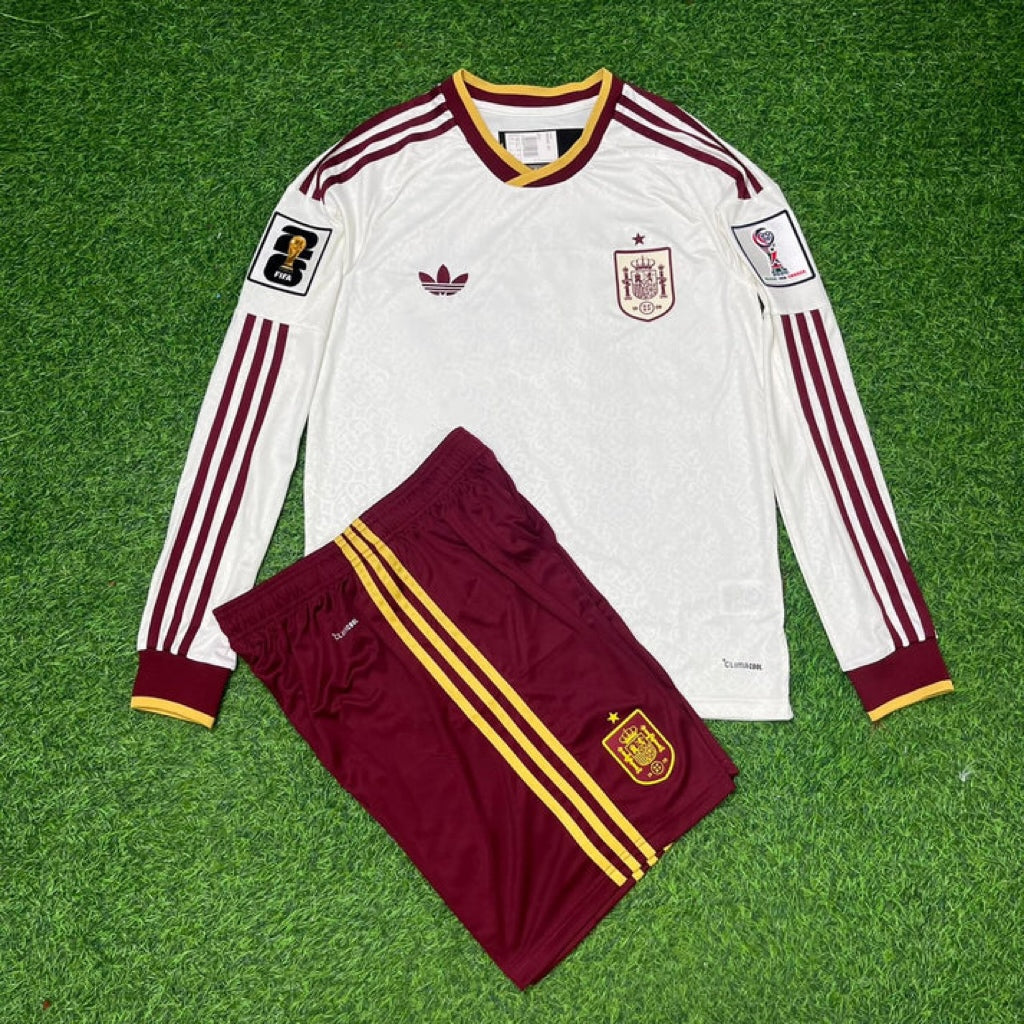 Pau Cubarsi Spain 2026 World Cup Away Long Sleeve Kids Football Jersey