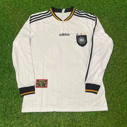 Fritz Walter Germany EURO 1996 Final Home Long Sleeve Retro Football Jersey Kit (Copy)