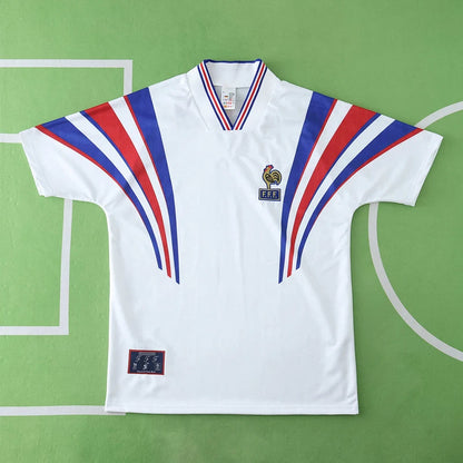 France 1996 Season Away White Retro Jersey Trikot Soccer Shirt