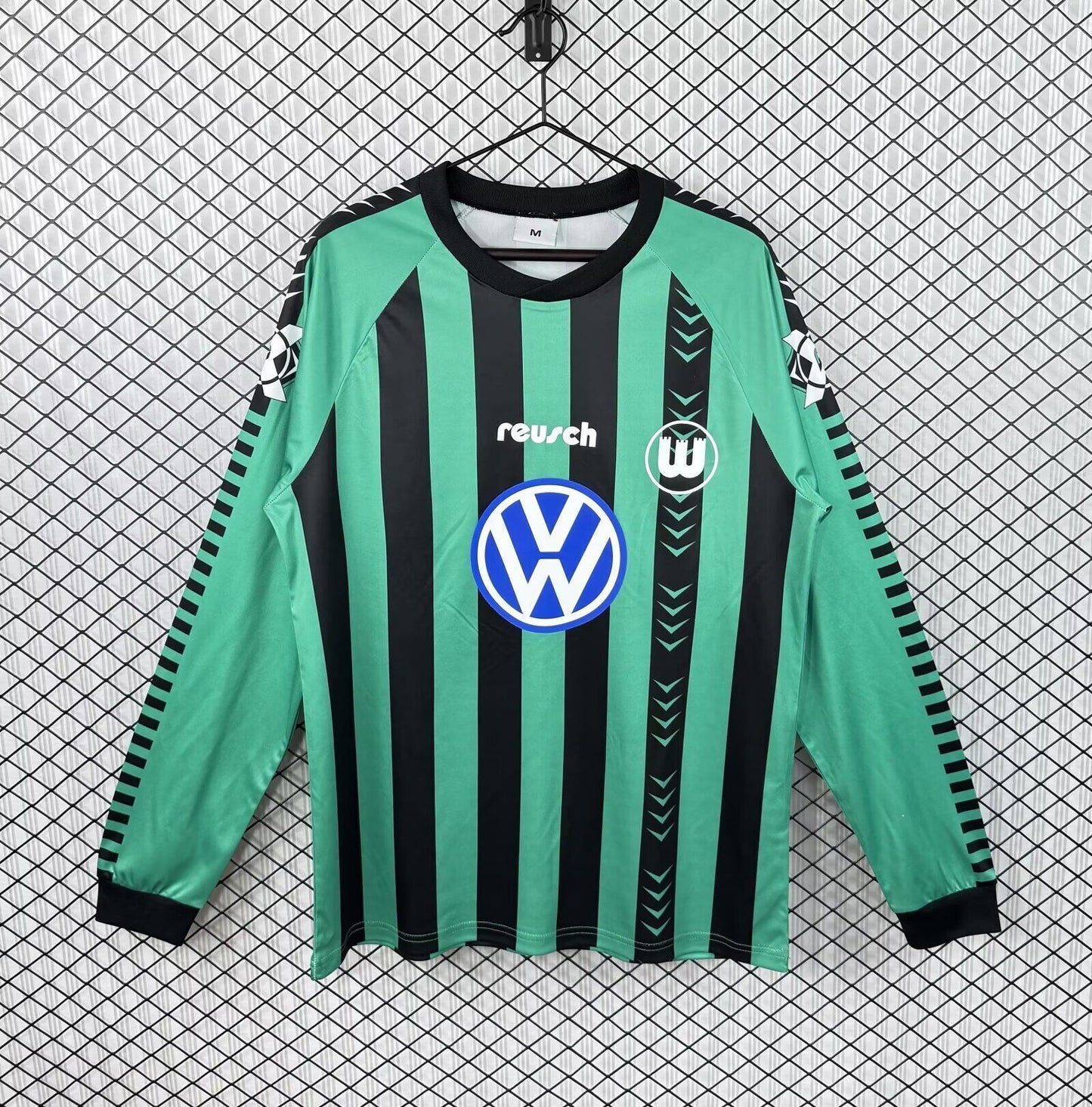 Wolfsburg Retro 1994-95 Long Sleeve Away Rot Trikot Football Jersey