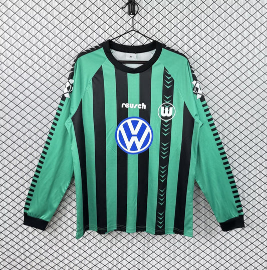 Wolfsburg Retro 1994-95 Long Sleeve Away Rot Trikot Football Jersey